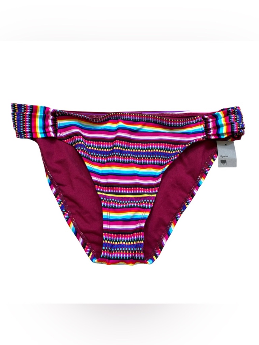 Brand new with Tags Mossimo Brand Red Striped Bikini Bottoms Size Large‎